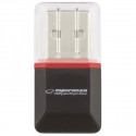 Esperanza EA134K mälukaardilugeja must, hõbedane, läbipaistev USB 2.0