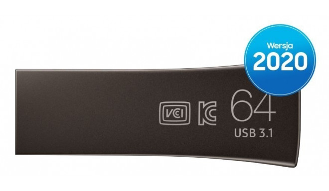 Samsung mälupulk 64GB BAR Plus USB 3.1, titan gray