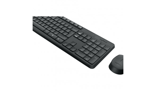 Logitech klaviatuur ja hiir MK235 juhtmevaba US INT, hall