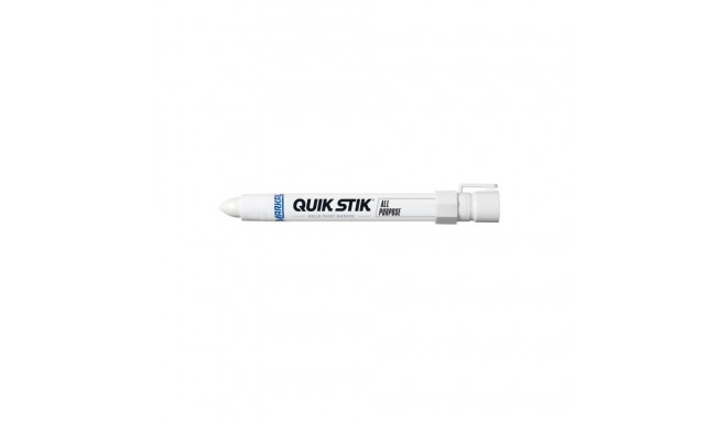 Markal Quik Stik paintstik – 17mm solid paint marker, fast-drying, white, recyclable paperboard hold
