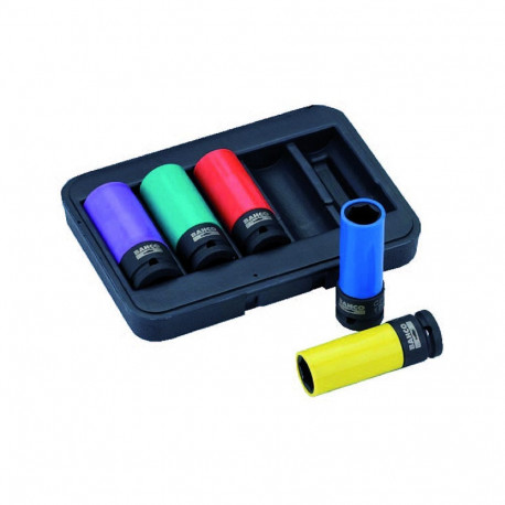 Deep impact socket set 5pcs - 17/19/21/22/24mm 1/2"