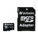 Verbatim mälukaart microSDXC 64GB Class 10 UHS1 + adapter