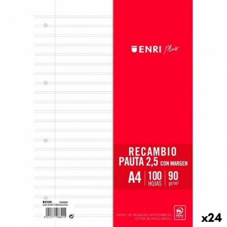 Replacement sheets ENRI White A4 100 Sheets (24 Units)