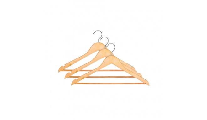 WOODEN HANGER LSN001-B NATURAL 3 PCS