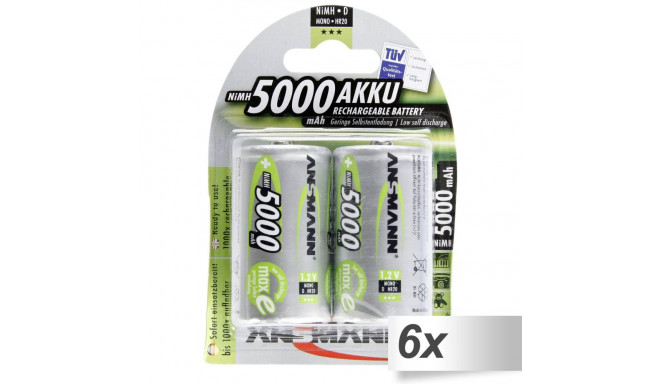6x2 Ansmann maxE NiMH bat. Mono D 5000 mAh          5030922