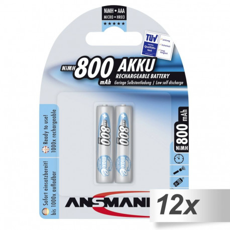 12x2 Ansmann maxE NiMH patareid Micro AAA 800 mAh