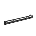 PATCH PANEL 24 PORT 1U 19" CAT.6A UTP BLACK LANBERG
