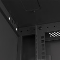 RACK CABINET 19" WALL-MOUNT 9U/600X600 (FLAT PACK) WITH GLASS DOOR BLACK LANBERG V2
