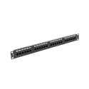 PATCH PANEL 24 PORT 1U 19" CAT.6 UTP BLACK LANBERG