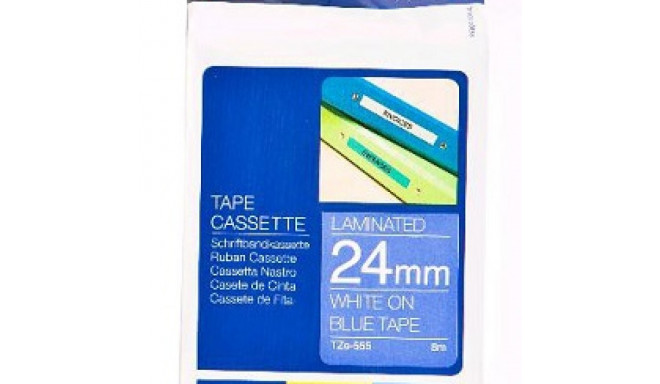 BROTHER TZ555 24 WHITE ON BLUE