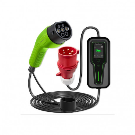 Qoltec Mobile EV Car Charger Adjustable 2in1 Type2 | 11kW | 3 Phases | CEE 5 PIN| LCD |Portable | Wa