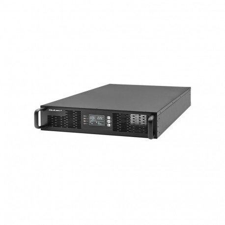 Qoltec katkematu toiteallikas (UPS) rack-kappi | 3kVA | 3000W | Power Factor 1.0 | LCD | EPO | USB |