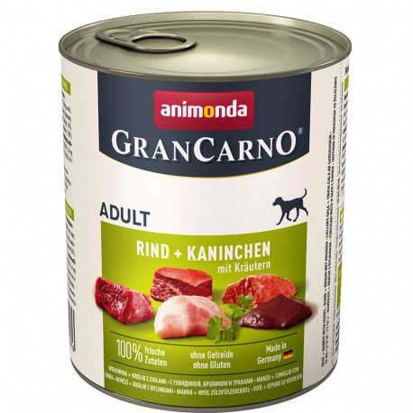 ANIMONDA GranCarno Adult veiseliha, küülik ja ürdid märg koeratoit 800g