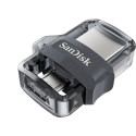 Sandisk Ultra Dual m3.0 USB mälupulk 64 GB USB Type-A / Micro-USB 3.2 Gen 1 (3.1 Gen 1) must, hõbeda