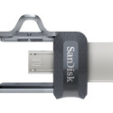 Sandisk Ultra Dual m3.0 USB mälupulk 64 GB USB Type-A / Micro-USB 3.2 Gen 1 (3.1 Gen 1) must, hõbeda