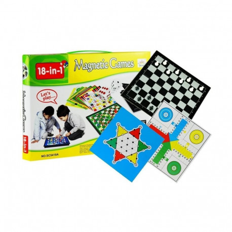 18-ühes pere lauamängude komplekt magnetiline malelaud