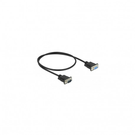 DeLOCK Serial Cable RS-232 D-Sub9 male to female with narrow plug housing 0.5 m