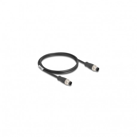 DeLOCK M12 Cable A-coded 8 pin male to male PVC 1 m