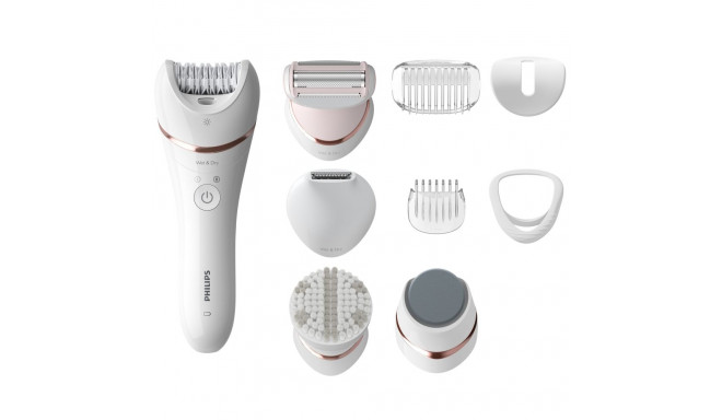 Philips Satinelle Advanced Wet & Dry epilator BRE740/10 For legs and body, Cordless, 9 accessories