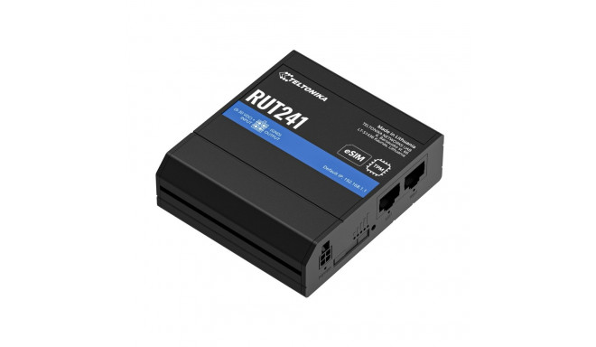 Teltonika RUT241 eSIM Industrial 4G LTE router Cat 4, 2x RJ45 100Mb/s, eSIM