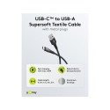 Goobay USB-C to USB-A Supersoft Textile Cable with Metal Plugs | 74526 | USB-C to USB-A