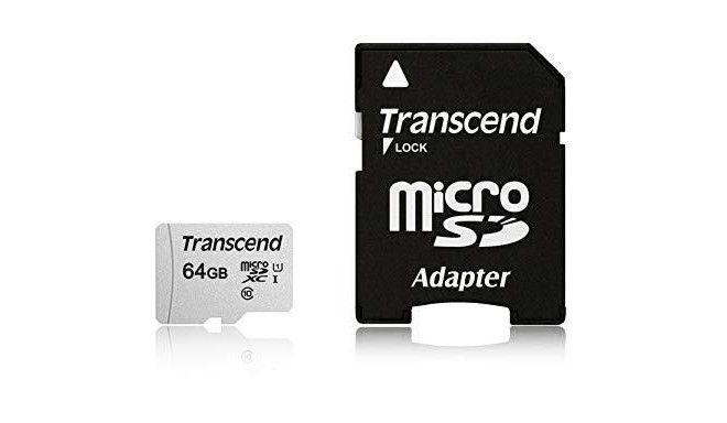 MEMORY MICRO SDXC 64GB W/ADAPT/UHS-I TS64GUSD300S-A TRANSCEND
