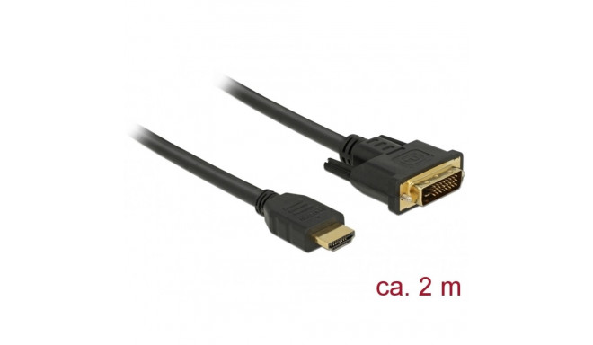 Delock HDMI to DVI 24+1 cable bidirectional 2 m