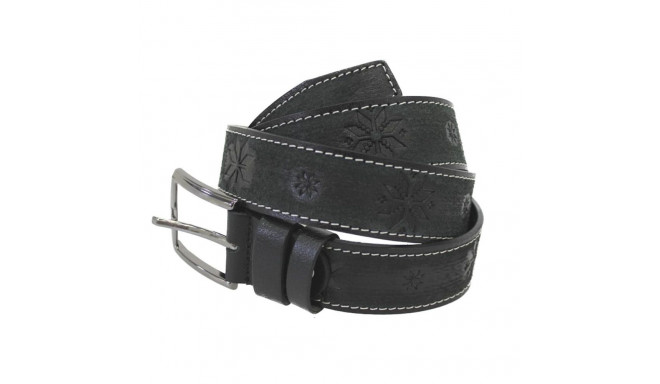 Nahast püksirihm ETNO rukkilill must 3,5 x 120 cm