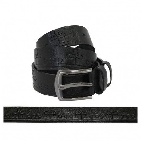 Nahast püksirihm ETNO mulk must 3,5 x 120 cm