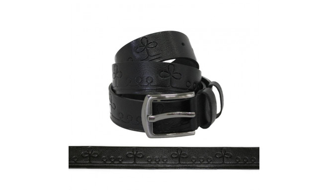 Nahast püksirihm ETNO mulk must 3,5 x 130 cm