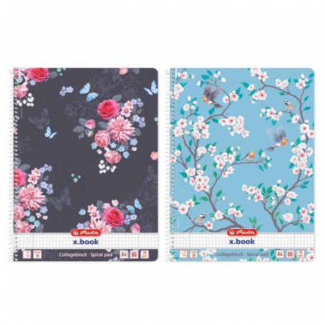 Herlitz spiraalkaustik A4/80 ruuduline Ladylike segu