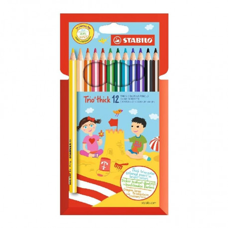 STABILO värvipliiats, Trio, jäme, 12 värvi