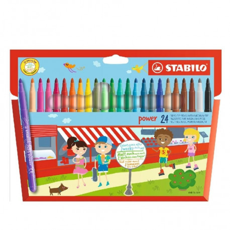 STABILO viltpliiats, power max M, 24 värvi