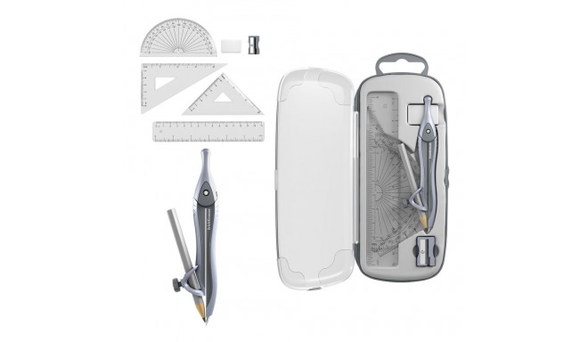 Set of drawing instruments ErichKrause Classic, 7 items, grey