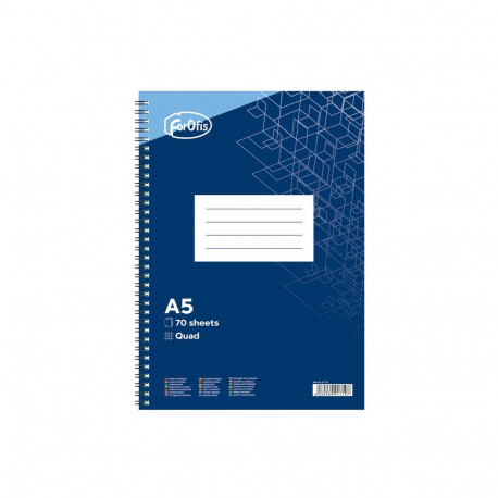 Folder in spiral binding A5 FOROFIS square cardboard covers 70 pages