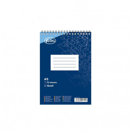 Folder in spiral binding from top A5 FO squared cardboard covers 70 sheets