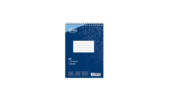 Folder in spiral binding from top A5 FO squared cardboard covers 70 sheets