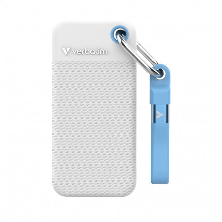 Kõvaketas väline SSD Verbatim Pocket SSD 2TB White/Light Blue, kaks lisaümbrist