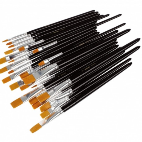 Pintsel lapik, sünteetiline,lakitud vars, nr 6,10,14, klokku 25 tk