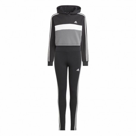 Women's Tracksuit Adidas Tiberio 3- Stripes Colorblock Black Grey