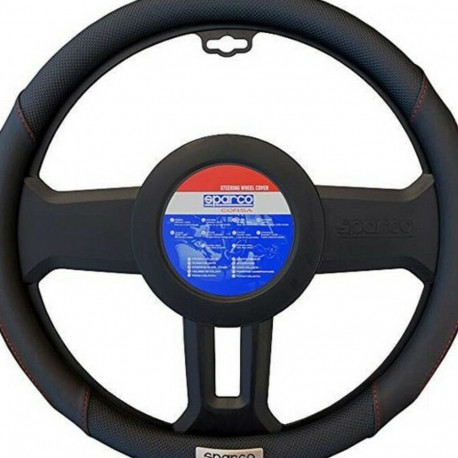 Steering Wheel Cover Sparco SPC1113BK Black Red (Ø 36 - 38 cm)