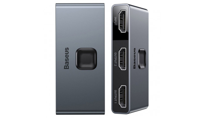 Baseus Baseus bidirectional switch splitter switcher HDMI - 2x HDMI 4K / 30 Hz gray (CAHUB-BC0G)