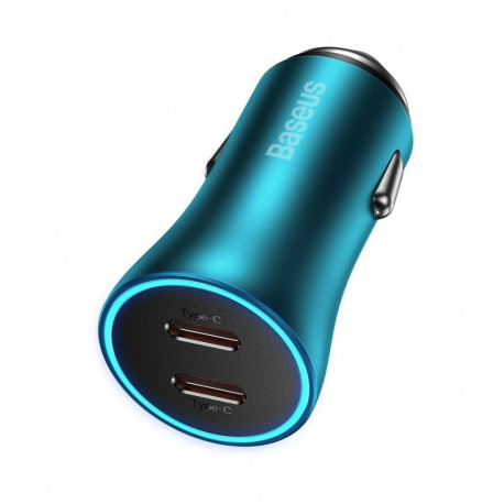Baseus Baseus Golden Contactor Pro car charger 2x USB-C 40W blue (CGJP000003)