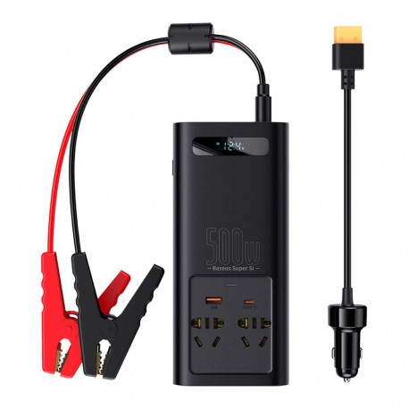 Baseus Baseus car power inverter 150W 12V / 500W 220V (EU and CN plug) black (CGNB000101)