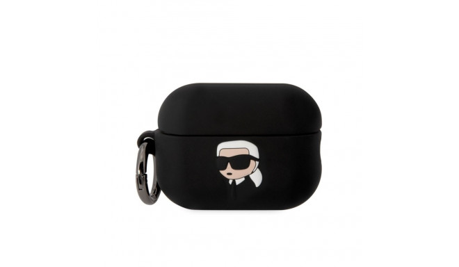 Karl Lagerfeld - Karl Lagerfeld 3D Logo NFT Karl Head Silicone Case for AirPods Pro 2 Black