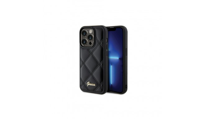 Guess Guess Quilted Metal Logo case for iPhone 15 Pro - black