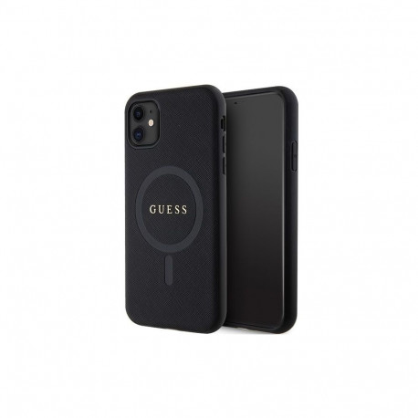 Guess Guess GUHMN61PSAHMCK case for iPhone 11 / Xr - black Saffiano MagSafe