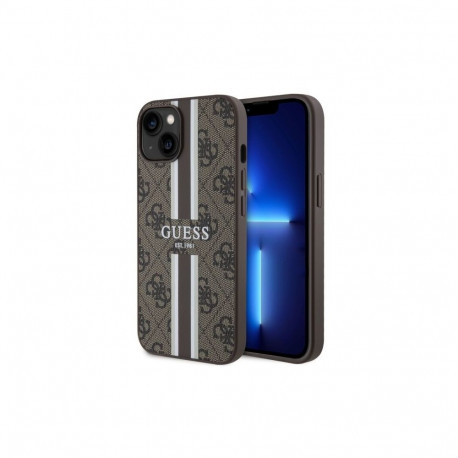 Guess Guess GUHMP14SP4RPSW iPhone 14 6.1" brown/brown hardcase 4G Printed Stripes MagSafe