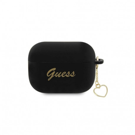 Guess Guess GUAP2LSCHSK AirPods Pro 2 cover black/black Silicone Charm Heart Collection