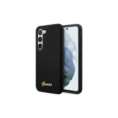 Guess Guess GUHCS23SSLSMK S23 S911 black/black hardcase Silicone Vintage Gold Logo